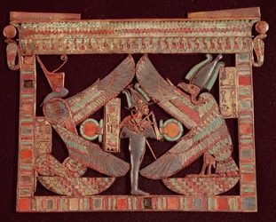 Brustplatte, die Osiris, den Gott der Unterwelt, darstellt, aus dem Grab von Tutanchamun, im Tal der Könige in Theben, ca. 1361-52 v. Chr., Neues Reich